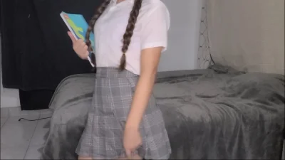 How old is she? LITTLE and tender STUDENT girl from CDMX goes to the perverted teacher's house and does everything the old man wants